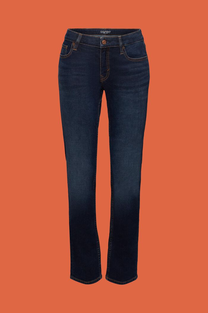 Rovné džíny se střední výškou pasu, BLUE DARK WASHED, detail image number 6