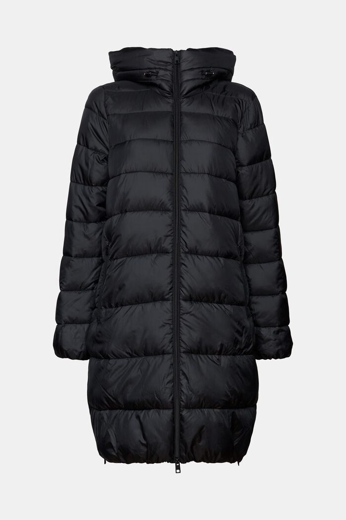 Z recyklovaného materiálu: péřový kabát s kapucí, BLACK, detail image number 6