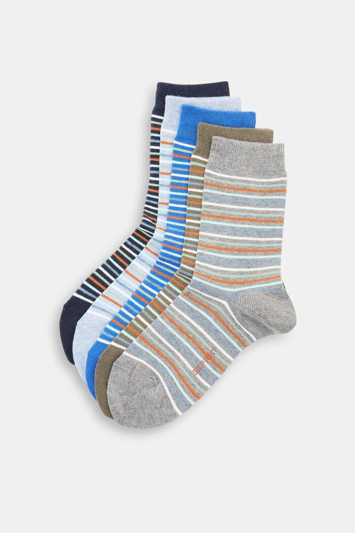Pruhované ponožky ze směsi s organickou bavlnou, multipack