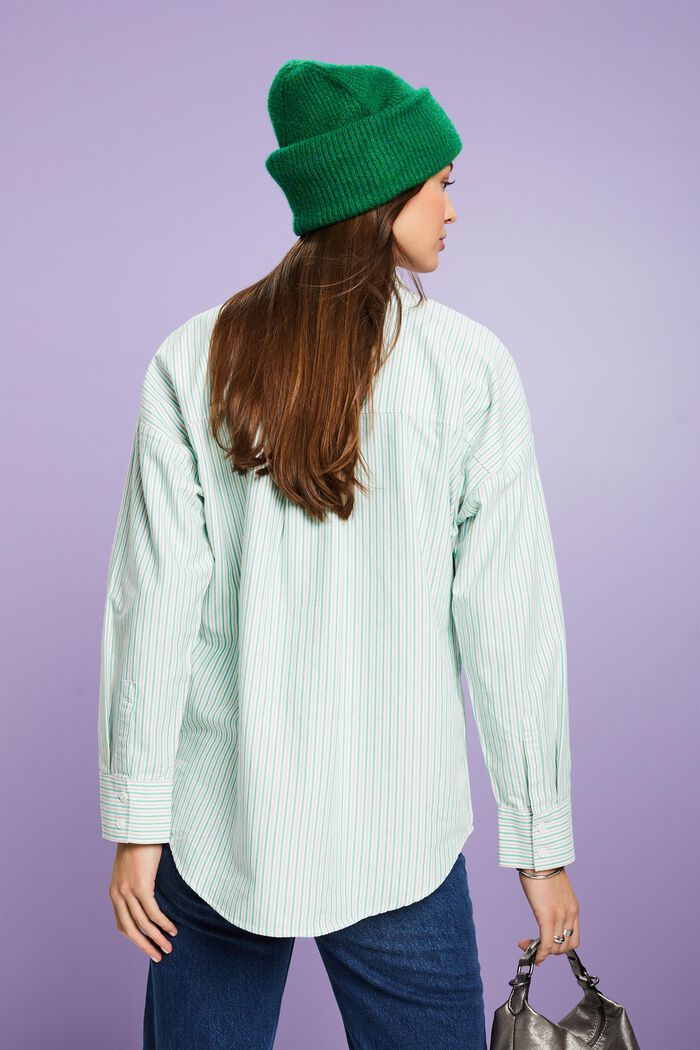 Bavlněná oversize košile s proužky, GREEN, detail image number 2