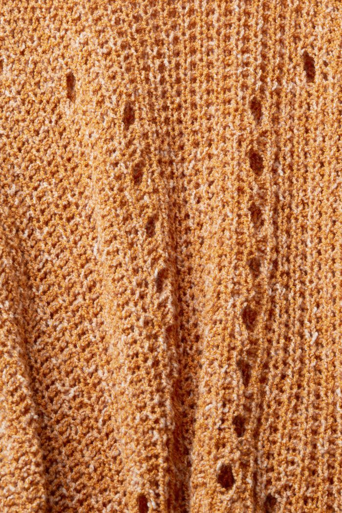 Pulovr s dírkovaným vzorem, směs s bavlnou, HONEY YELLOW, detail image number 4