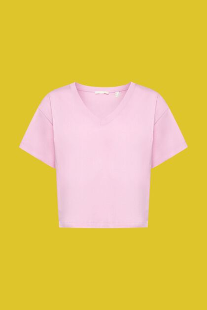 Bavlněné tričko se špičatým výstřihem
