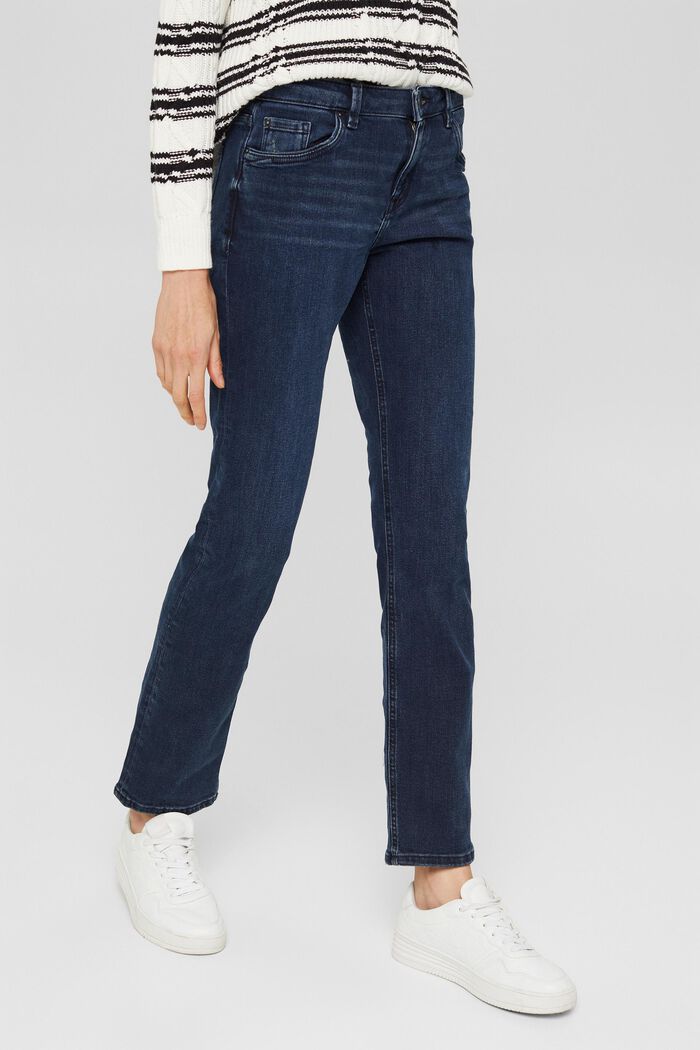 Strečové džíny ze směsi s bio bavlnou, BLUE BLACK, detail image number 0