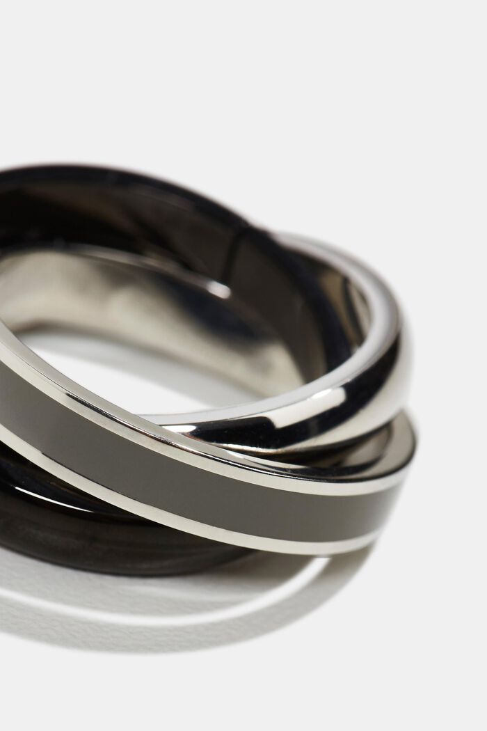 Trojitý prsten z nerezové oceli, DARK GREY, detail image number 1