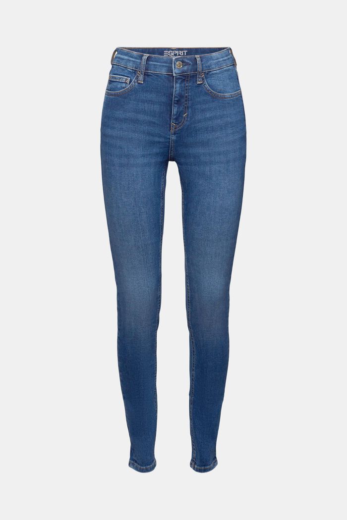Skinny džíny s vysokým pasem, BLUE MEDIUM WASHED, detail image number 6