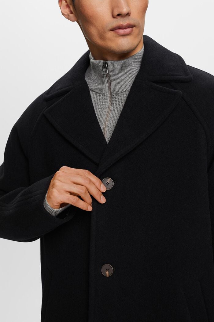 Kabát ze směsi s vlnou, BLACK, detail image number 2