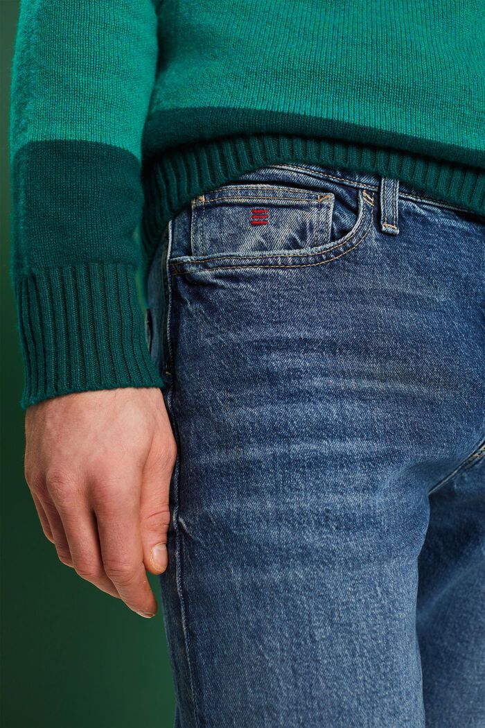 Rovné džíny se střední výškou pasu, BLUE MEDIUM WASHED, detail image number 2