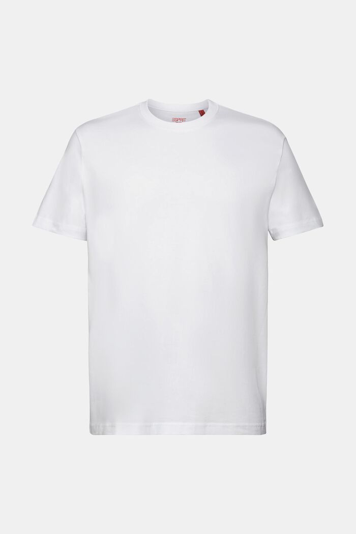 Tričko s kulatým výstřihem, z žerzeje z bavlny pima, WHITE, detail image number 6