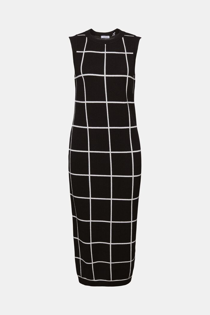 Midi šaty bez rukávů, z žakárové pleteniny, BLACK, detail image number 7