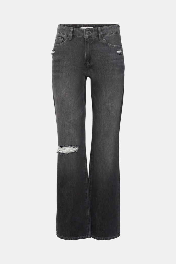 Western bootcut džíny, vysoký pas, žebrovaný detail, GREY MEDIUM WASHED, detail image number 6