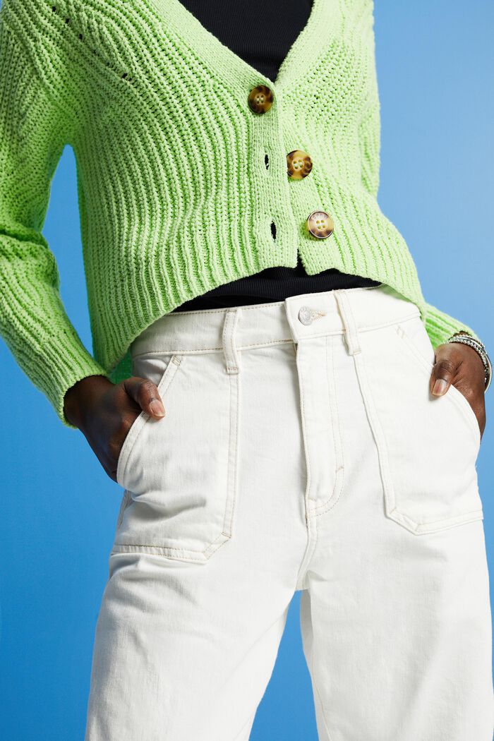 Džíny s rovnými straight nohavicemi a vysokým pasem, OFF WHITE, detail image number 2