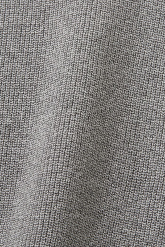 Pulovr z žebrové pleteniny, s rolákem a netopýřími rukávy, MEDIUM GREY, detail image number 4