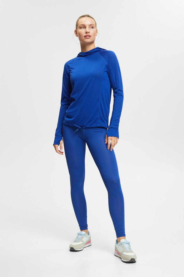 Tričko, dlouhý rukáv a kapuce, LENZING™ ECOVERO™, BRIGHT BLUE, detail image number 6