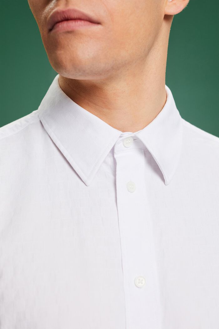 Bavlněná žakárová košile, WHITE, detail image number 2