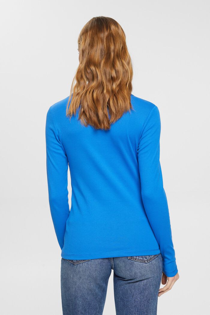 Bavlněné tričko s dlouhým rukávem, BRIGHT BLUE, detail image number 3
