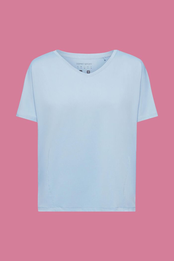 Sportovní tričko se špičatým výstřihem a s technologií E-DRY, PASTEL BLUE, detail image number 5