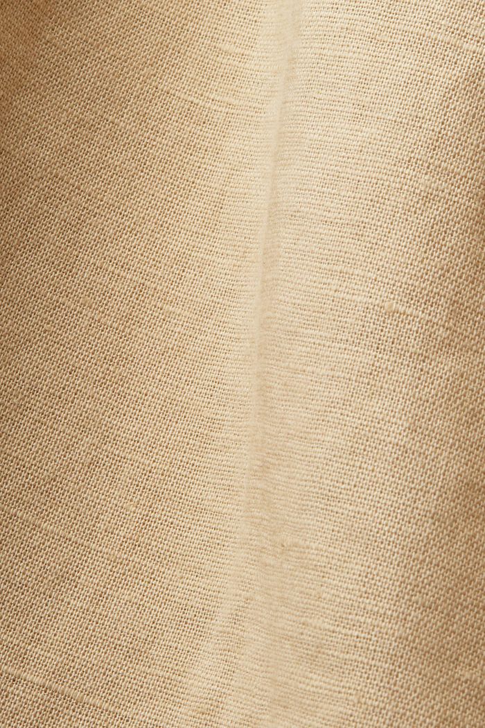 Midi sukně, směs lnu s bavlnou, SAND, detail image number 6