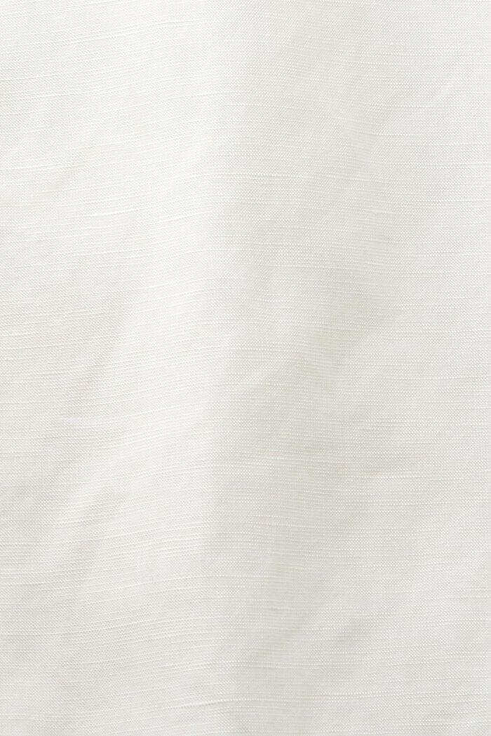 Zkrácená košilová halenka, směs se lnem, WHITE, detail image number 4