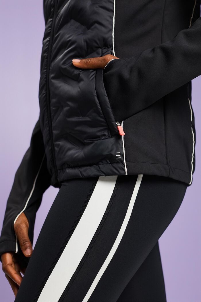 Sportovní zateplená bunda s kapucí, BLACK, detail image number 2