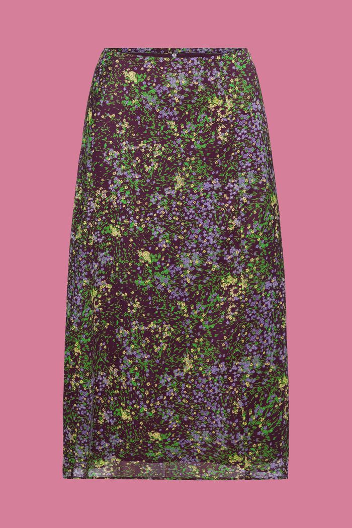 Vzorovaná midi sukně z šifonu, DARK PURPLE, detail image number 5