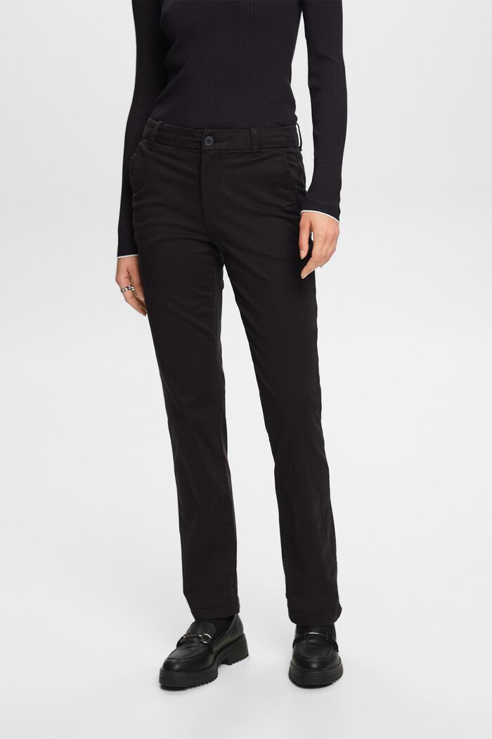 Strečové kalhoty chino, směs s bavlnou, BLACK, detail image number 0