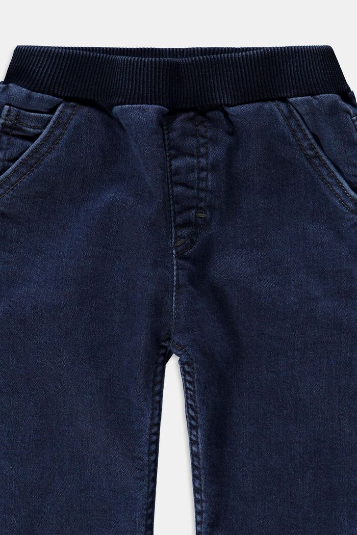 Bavlněné džíny s žebrovým pasem, BLUE DARK WASHED, detail image number 2