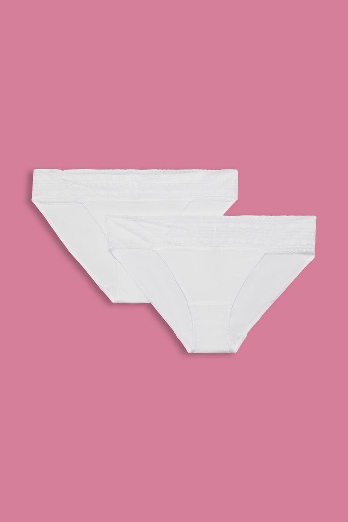 Kalhotky s krajkovým lemem, 2 ks v balení, WHITE, detail image number 4