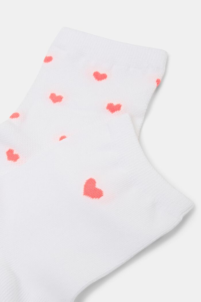 Ponožky se srdíčky, 2 páry v balení, WHITE, detail image number 2