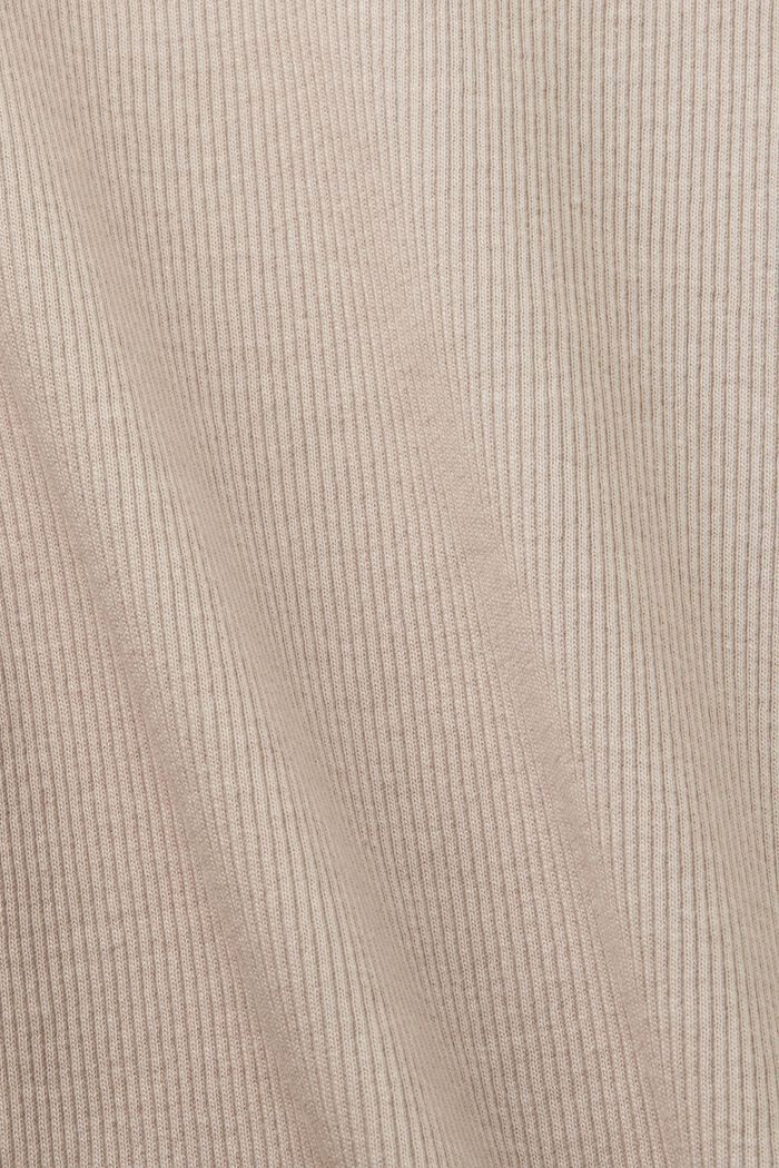 Tričko s kulatým výstřihem, z bavlněného žerzeje, LIGHT TAUPE, detail image number 5