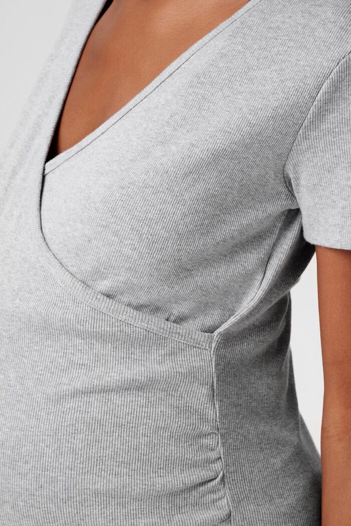 MATERNITY tričko s úpravou na kojení, LIGHT GREY MELANGE, detail image number 1