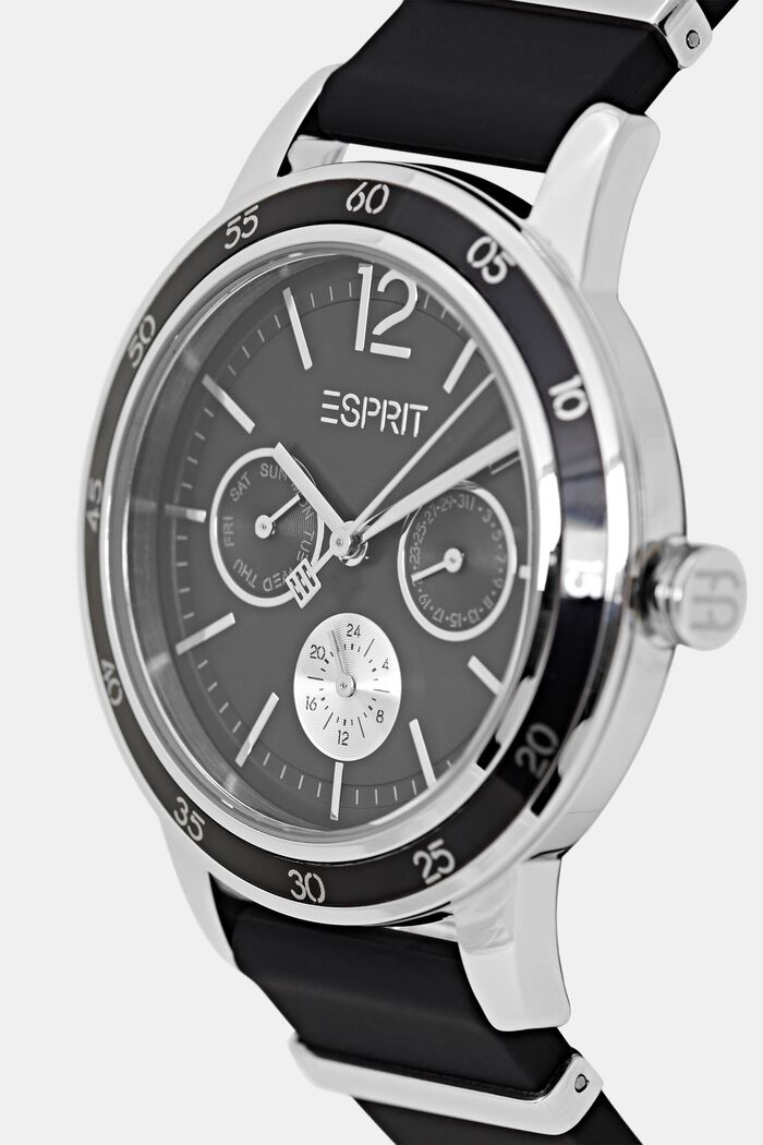 Multifunkční hodinky s gumovým páskem, BLACK, detail image number 1