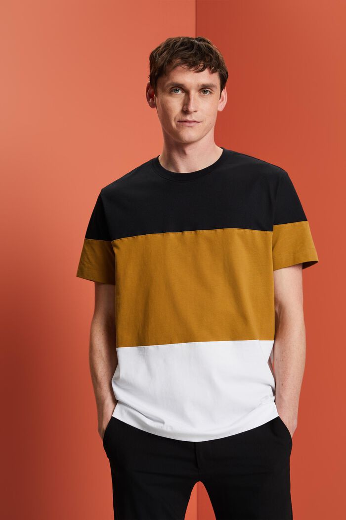 Tričko s bloky barev, 100% bavlna, BLACK, detail image number 0