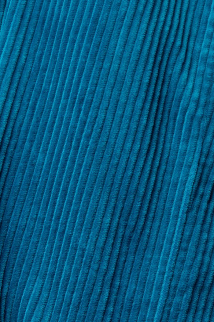 Zkrácené široké manšestrové kalhoty, TEAL BLUE, detail image number 1