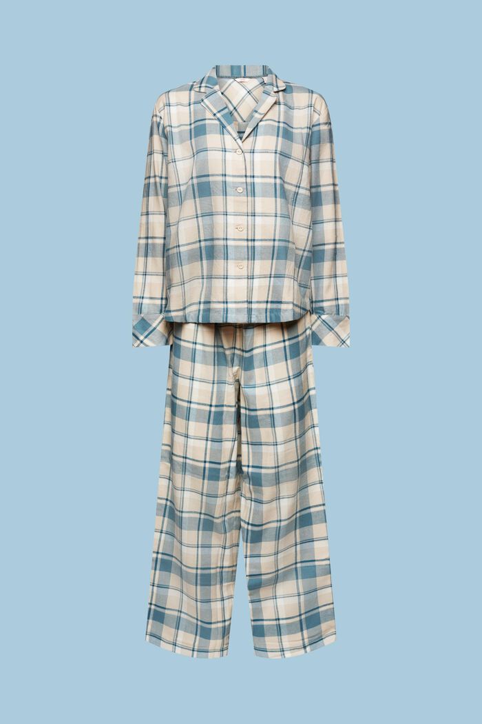 Pyžamová souprava z károvaného flanelu, NEW TEAL BLUE, detail image number 5
