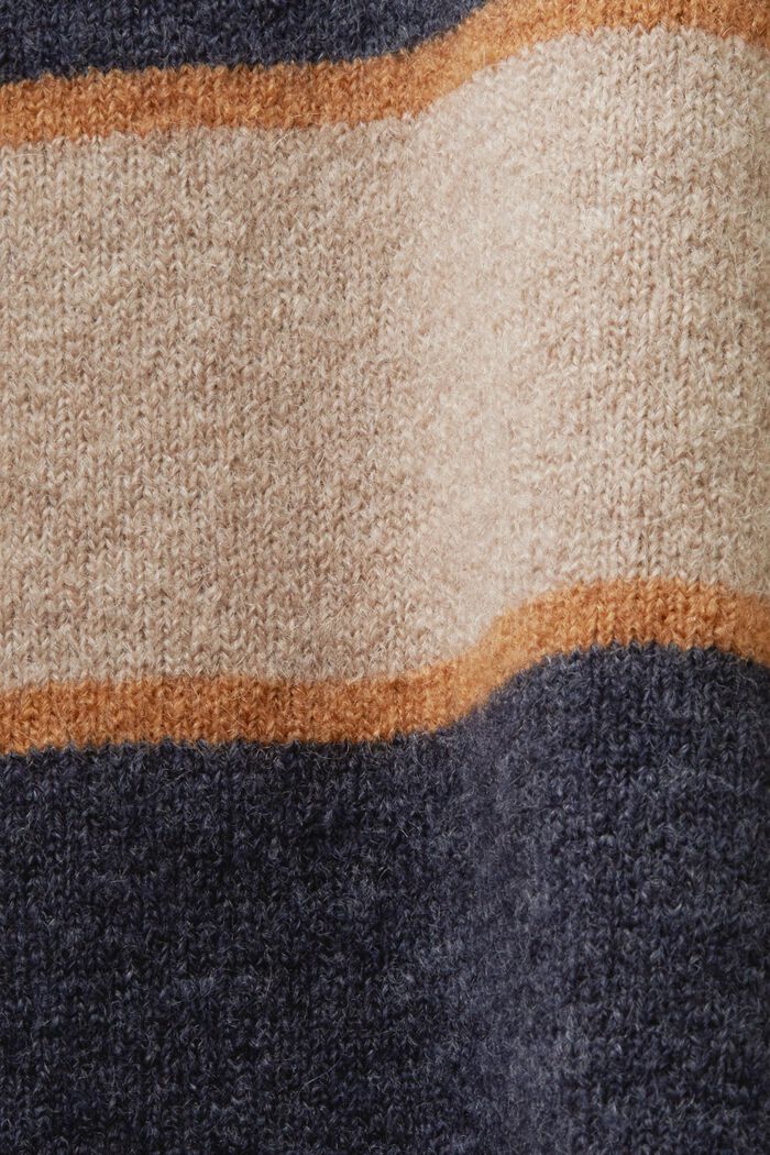 Pruhovaný pulovr ze směsi s vlnou, NAVY, detail image number 6
