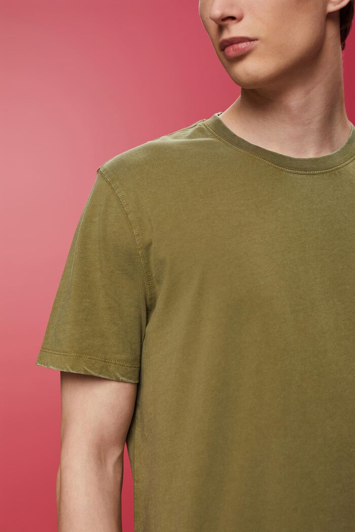 Žerzejové tričko, barvené po ušití, 100% bavlna, OLIVE, detail image number 2