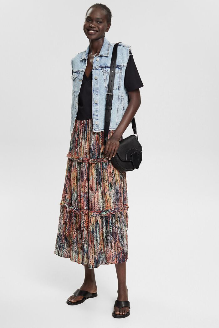 Maxi sukně s pestrobarevným vzorem, BLACK, detail image number 2