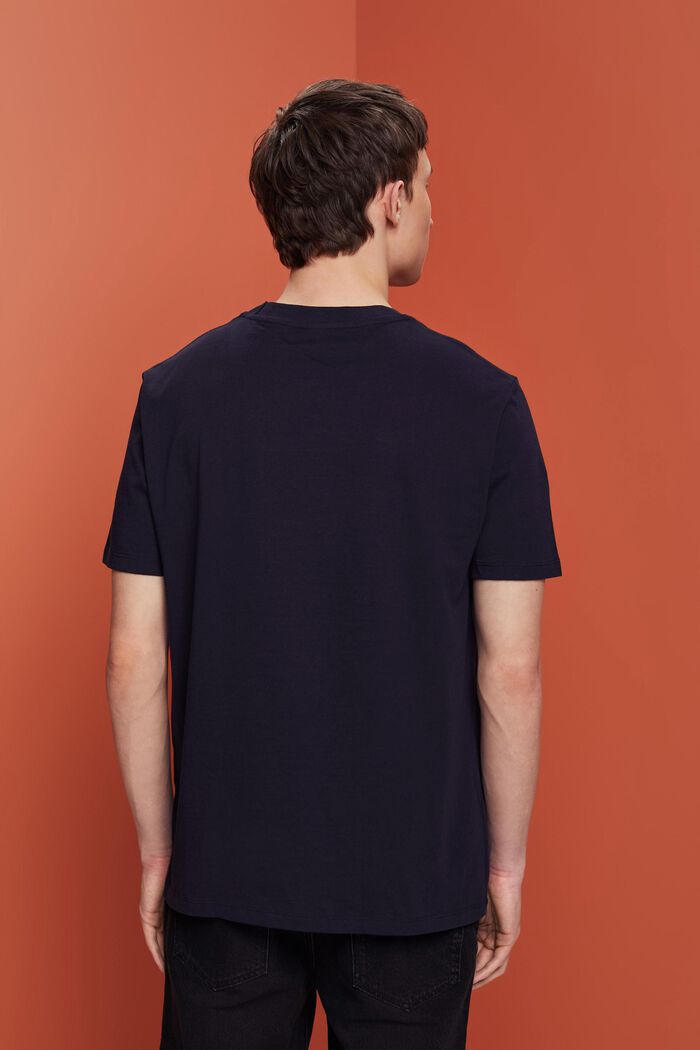 Potištěné žerzejové tričko, 100% bavlna, NAVY, detail image number 3