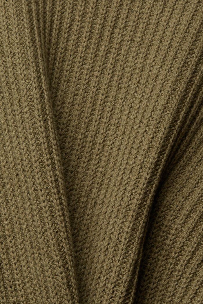 Hrubě pletený kardigan ze směsi bavlny, DARK KHAKI, detail image number 1