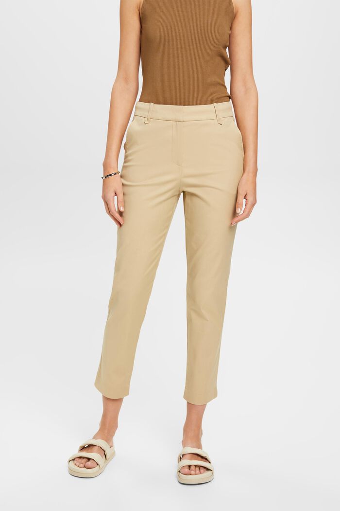 Kalhoty Slim Fit s vysokým pasem, SAND, detail image number 0