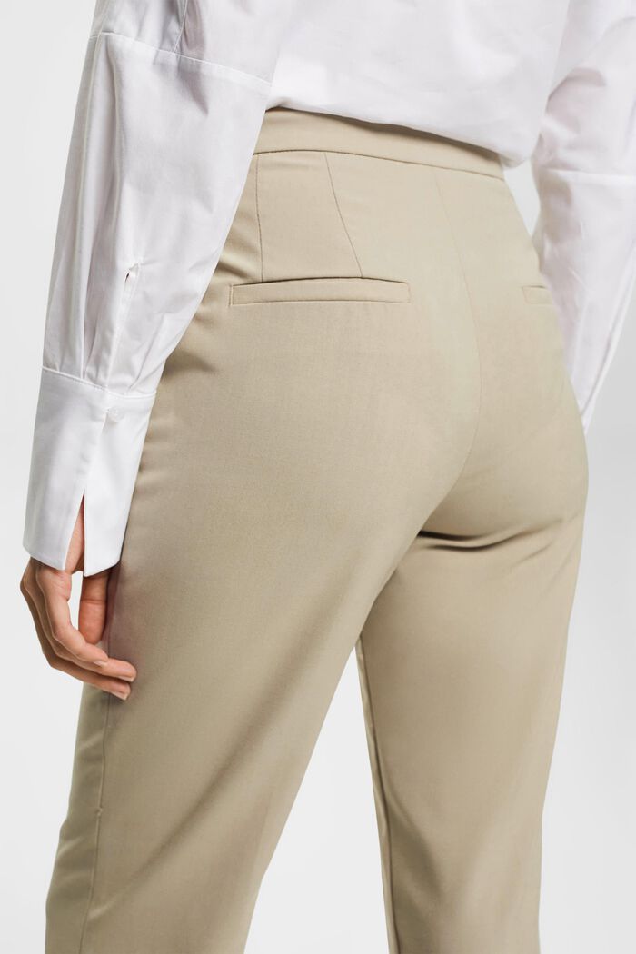 Zkrácené business kalhoty, DUSTY GREEN, detail image number 4