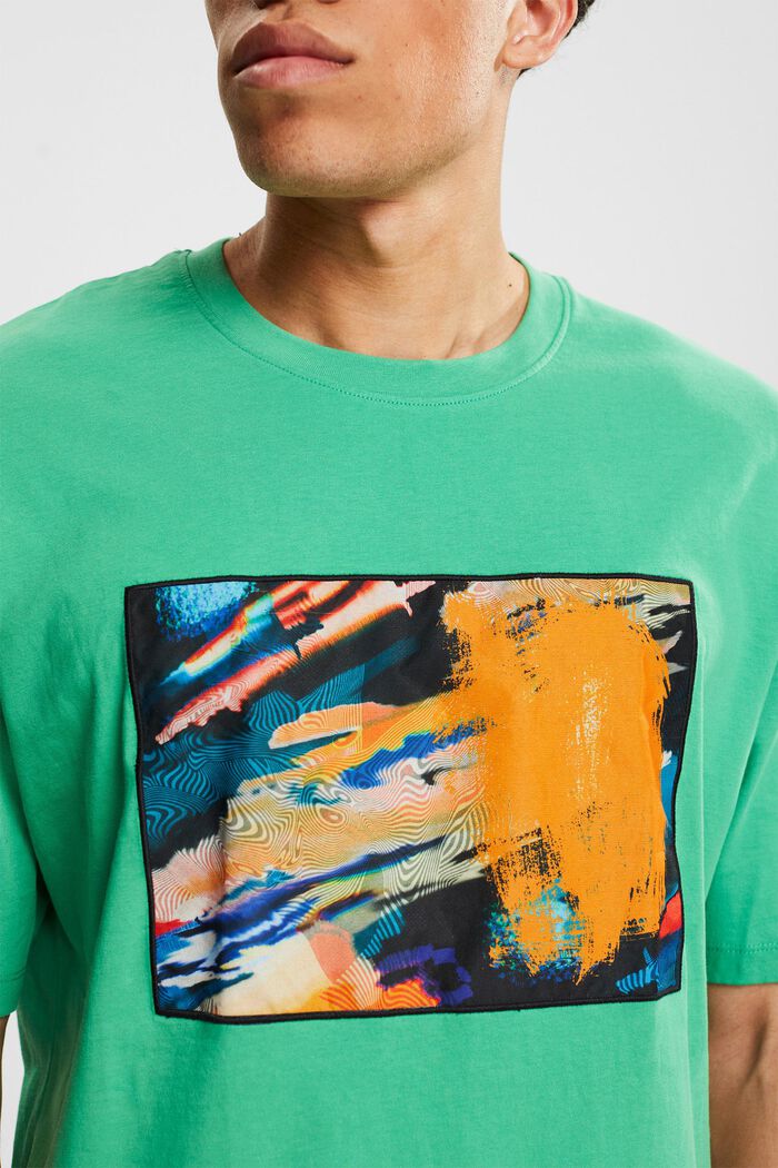 Žerzejové tričko s velkou nášivkou, GREEN, detail image number 2