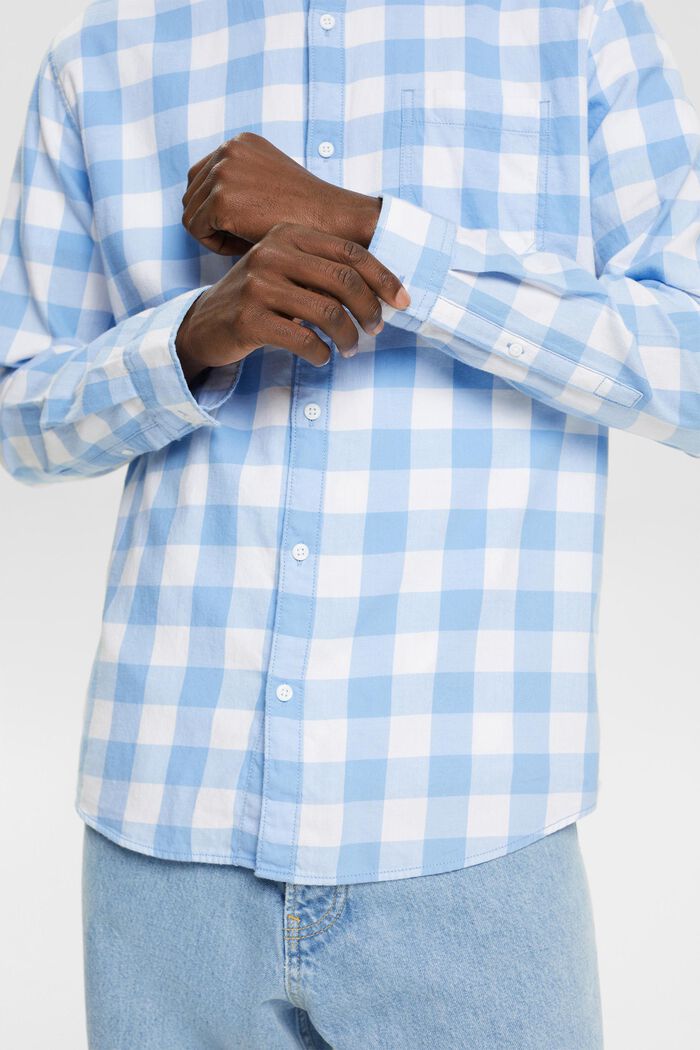 Flanelová košile z udržitelné bavlny s kárem vichy, BRIGHT BLUE, detail image number 4