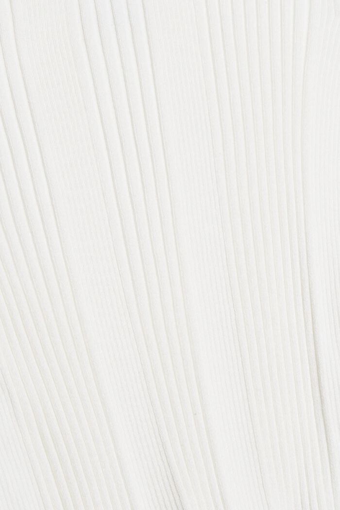 Pulovr z žebrové pleteniny ze směsi s bio bavlnou, OFF WHITE, detail image number 4