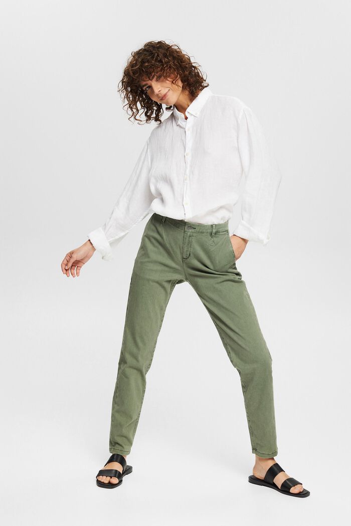 Kalhoty chino z bavlny, GREEN, detail image number 6