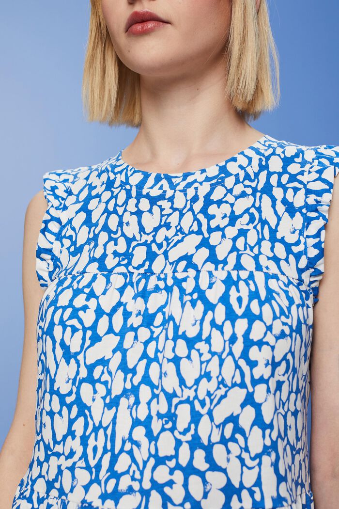 Vzorované žerzejové midi šaty, 100% bavlna, BRIGHT BLUE, detail image number 3