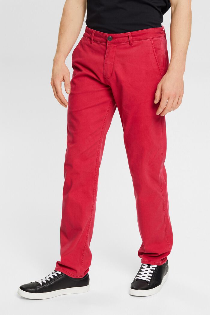 Kalhoty chino z bavlny, RED, detail image number 0