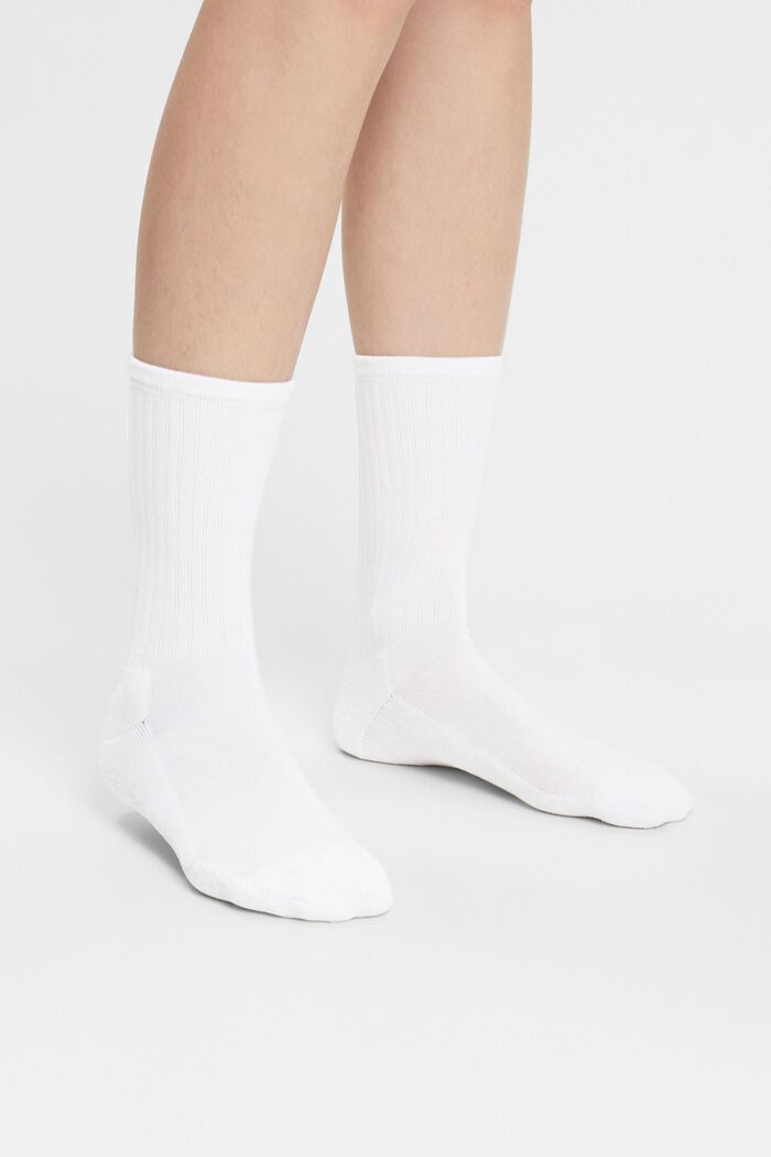Žebrové ponožky, 2 páry, WHITE, detail image number 1