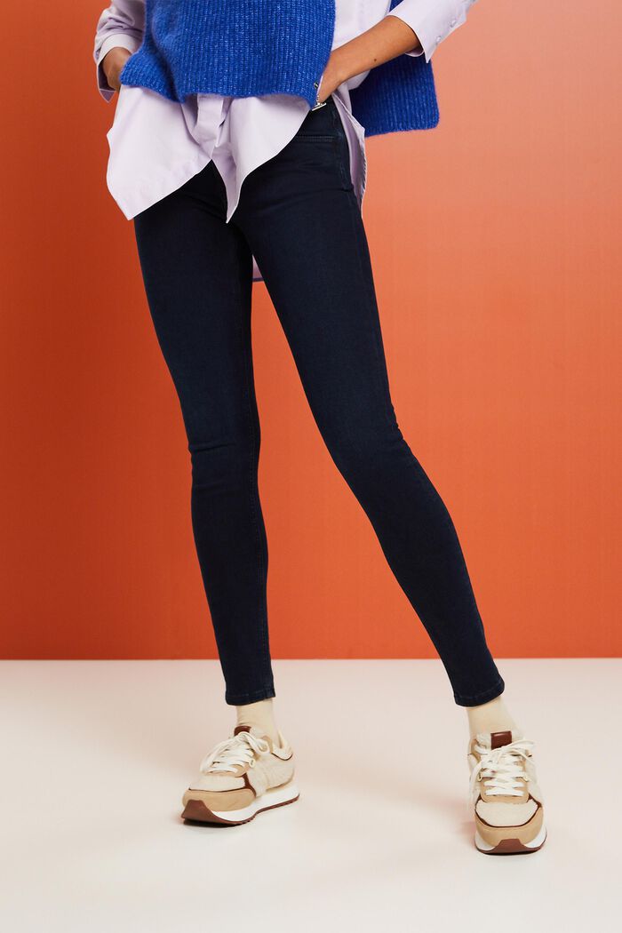 Skinny džíny se střední výškou pasu, BLUE BLACK, detail image number 0