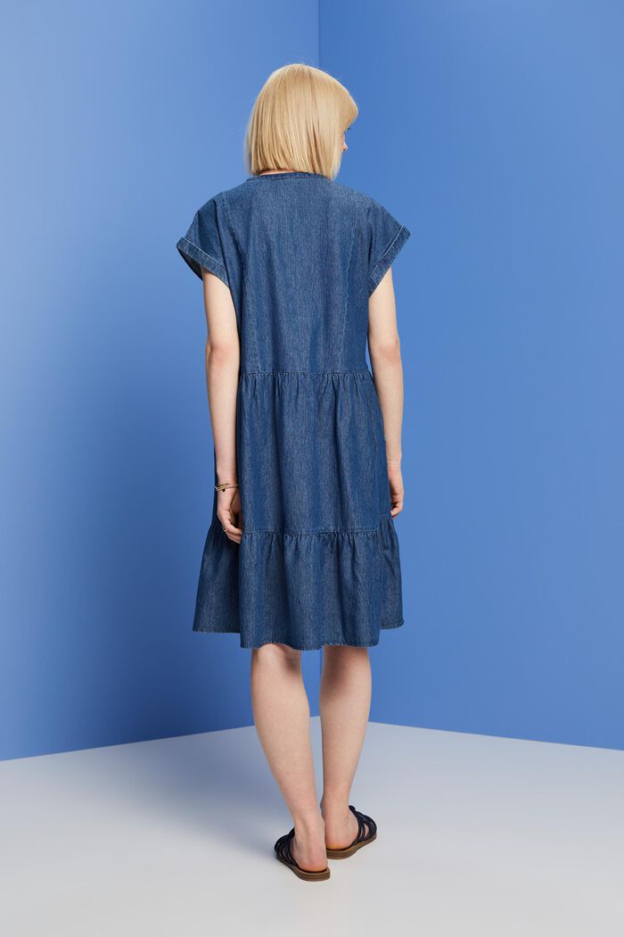 Lehké denimové šaty, 100% bavlna, BLUE MEDIUM WASHED, detail image number 3